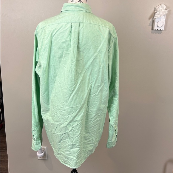 Ralph Lauren Custom Fit Green Oxford Button Down Shirt Long Sleeve XL - Picture 6 of 9